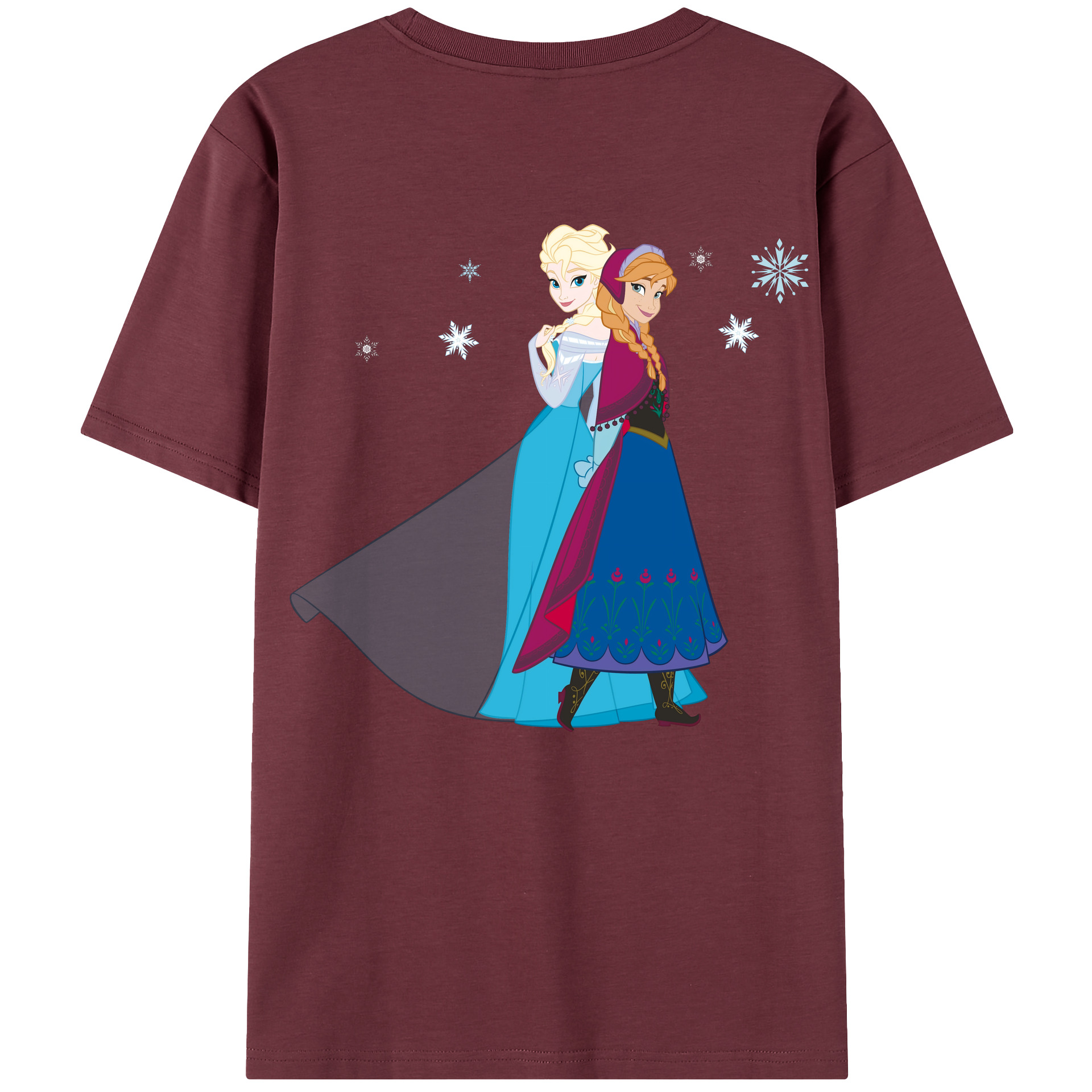（画像用） アナと雪の女王 アンナ エルサ Frozen Anna Elsa 綿100％半袖Tシャツ（背面プリント）
